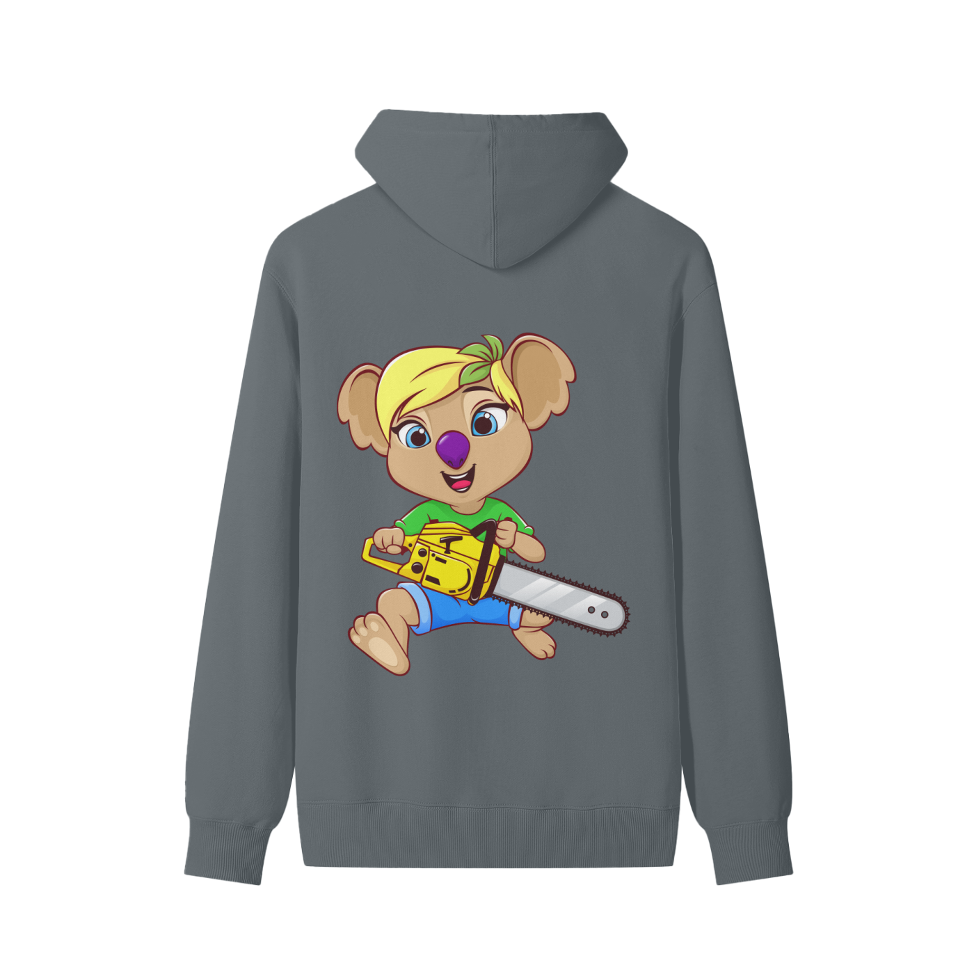 Disney Style Koala Chainsaw Classic Dark Grey Hoodie