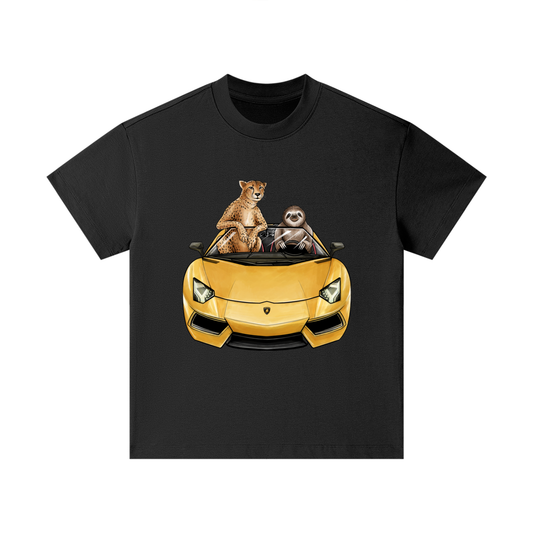 Cheetah & Sloth Lamborghini Aventador Black Classic Kids' Tee