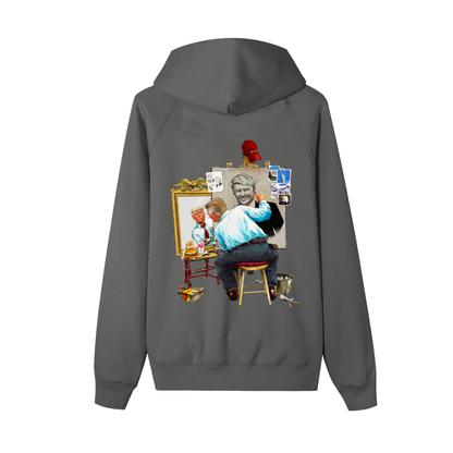 Donald Trump Triple Self Portrait Dark Grey Zip-Up Fleece Hoodie