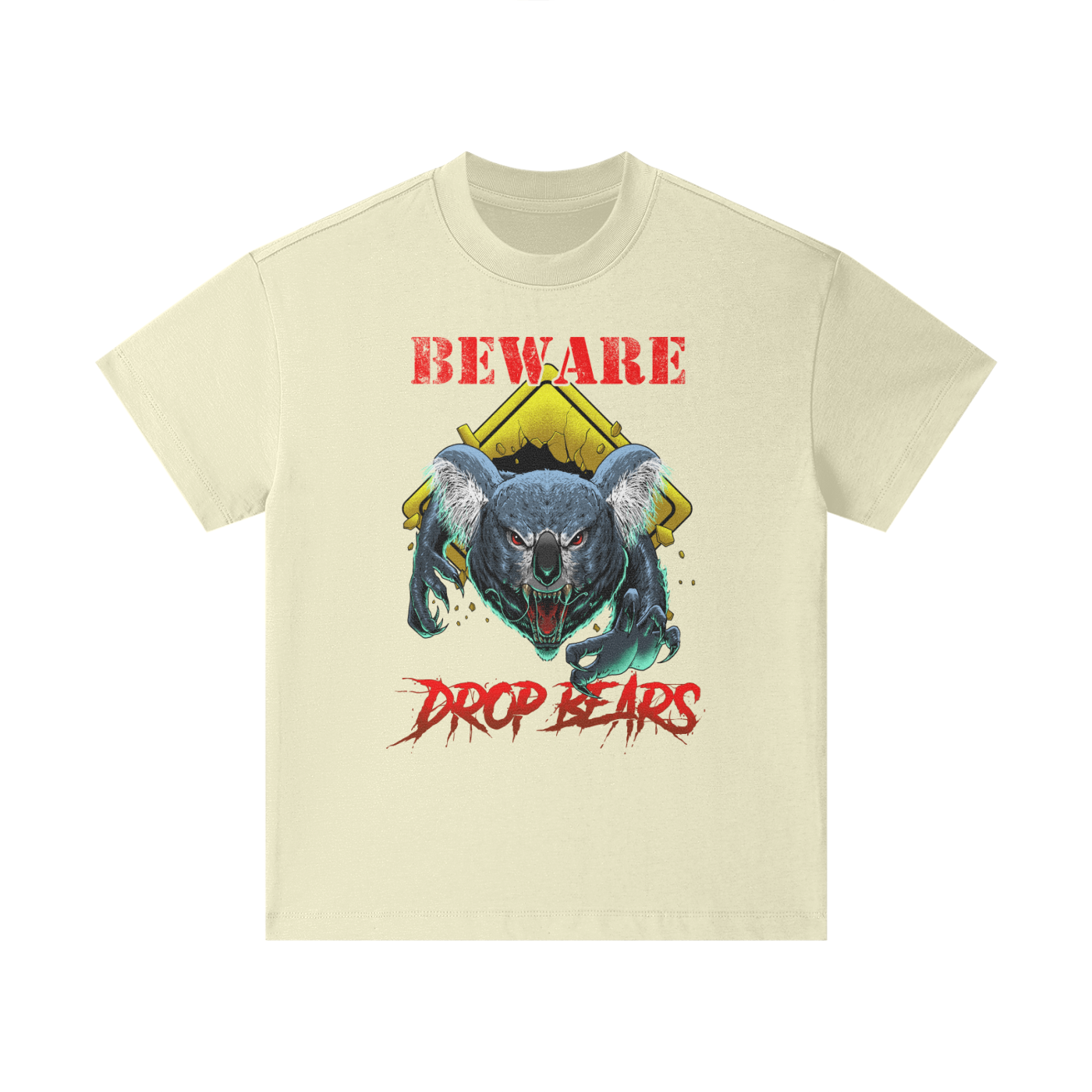 Beware Drop Bear Classic Light Khaki Kids' Tee