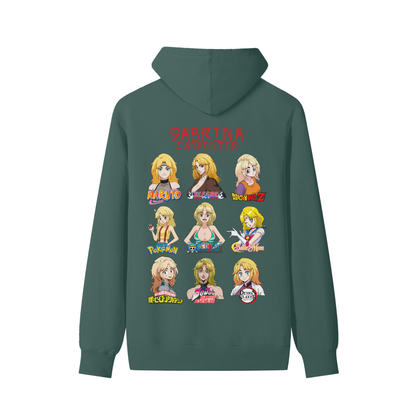 Sabrina Carpenter Anime Art Styles Forest Green Classic Hoodie, Naruto, Bleach, Dragonball Z, Pokémon, One Piece, Sailor Moon, My Hero Academia, Jojo's Bizarre Adventure, Demon Slayer