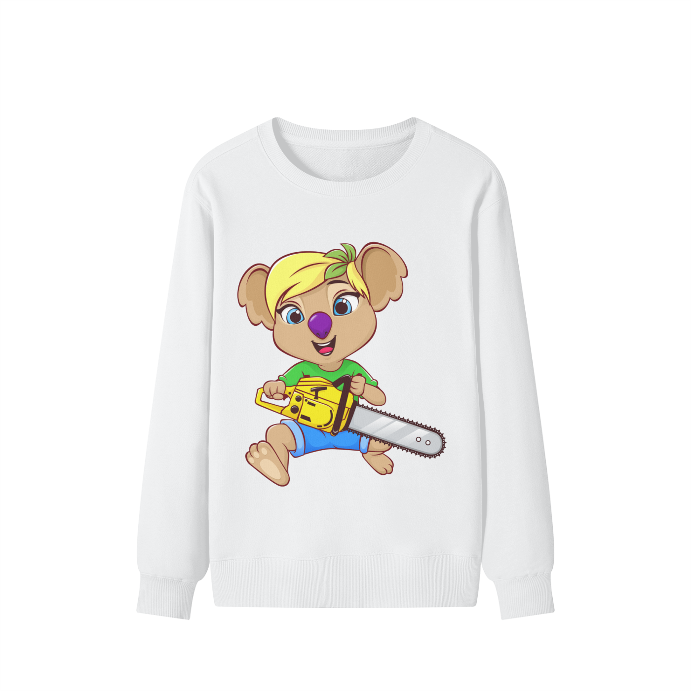 Disney Style Koala Chainsaw Classic White Sweatshirt