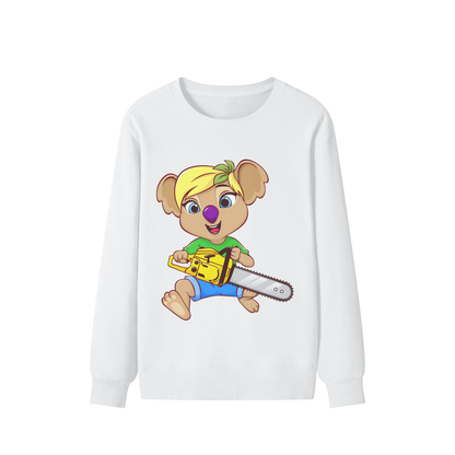 Disney Style Koala Chainsaw Classic White Sweatshirt
