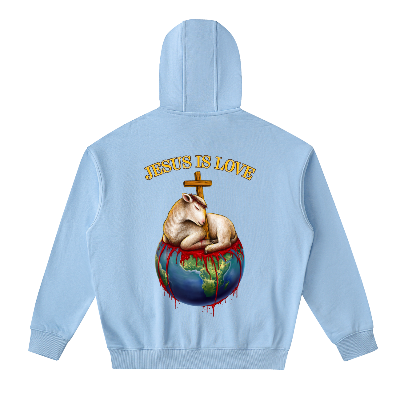 Jesus Is Love Sky Blue Classic Zip-Up Hoodie