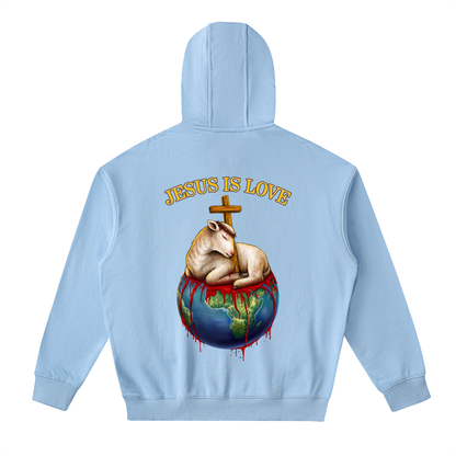 Jesus Is Love Sky Blue Classic Zip-Up Hoodie