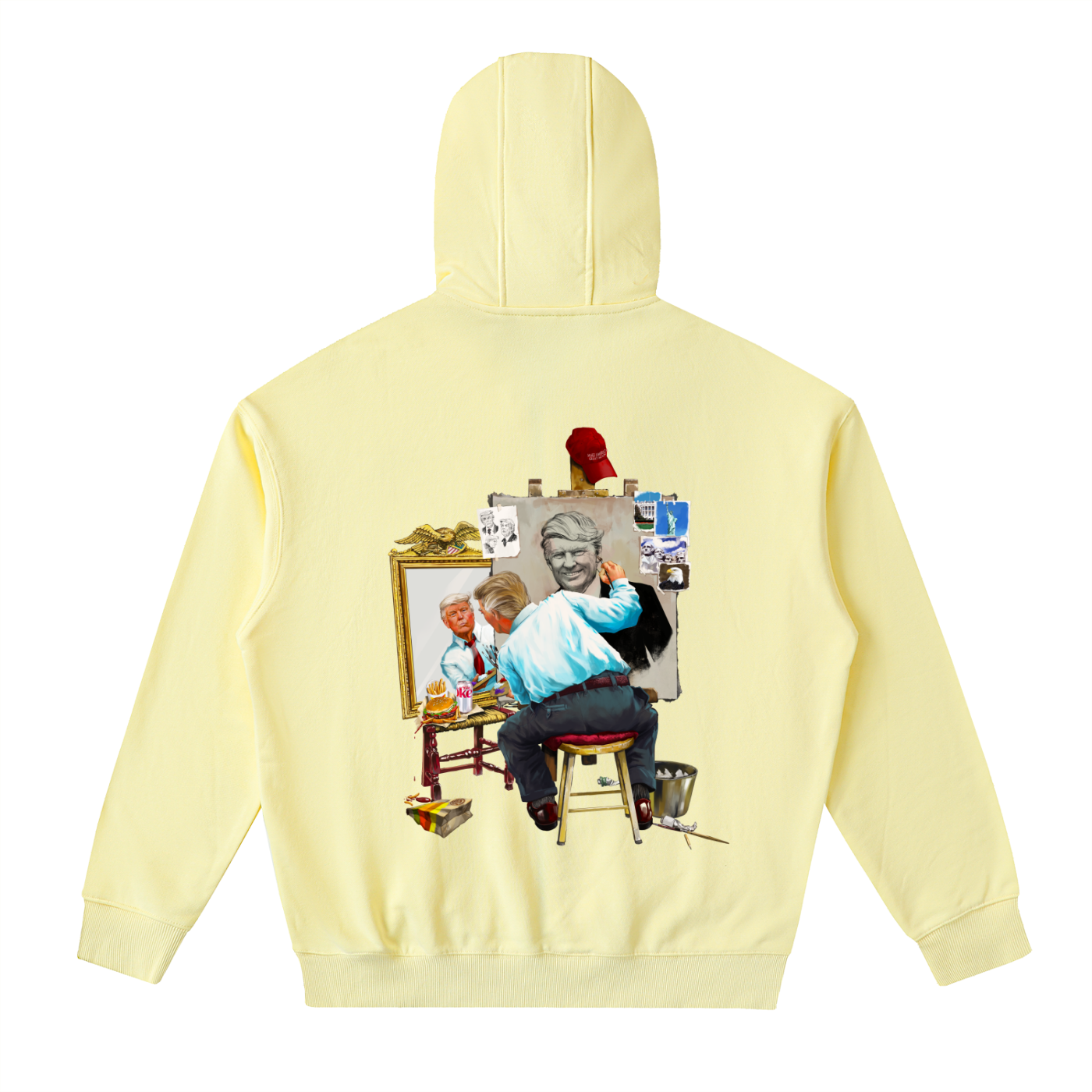 Donald Trump Triple Self Portrait Yellow Classic Zip-Up Hoodie