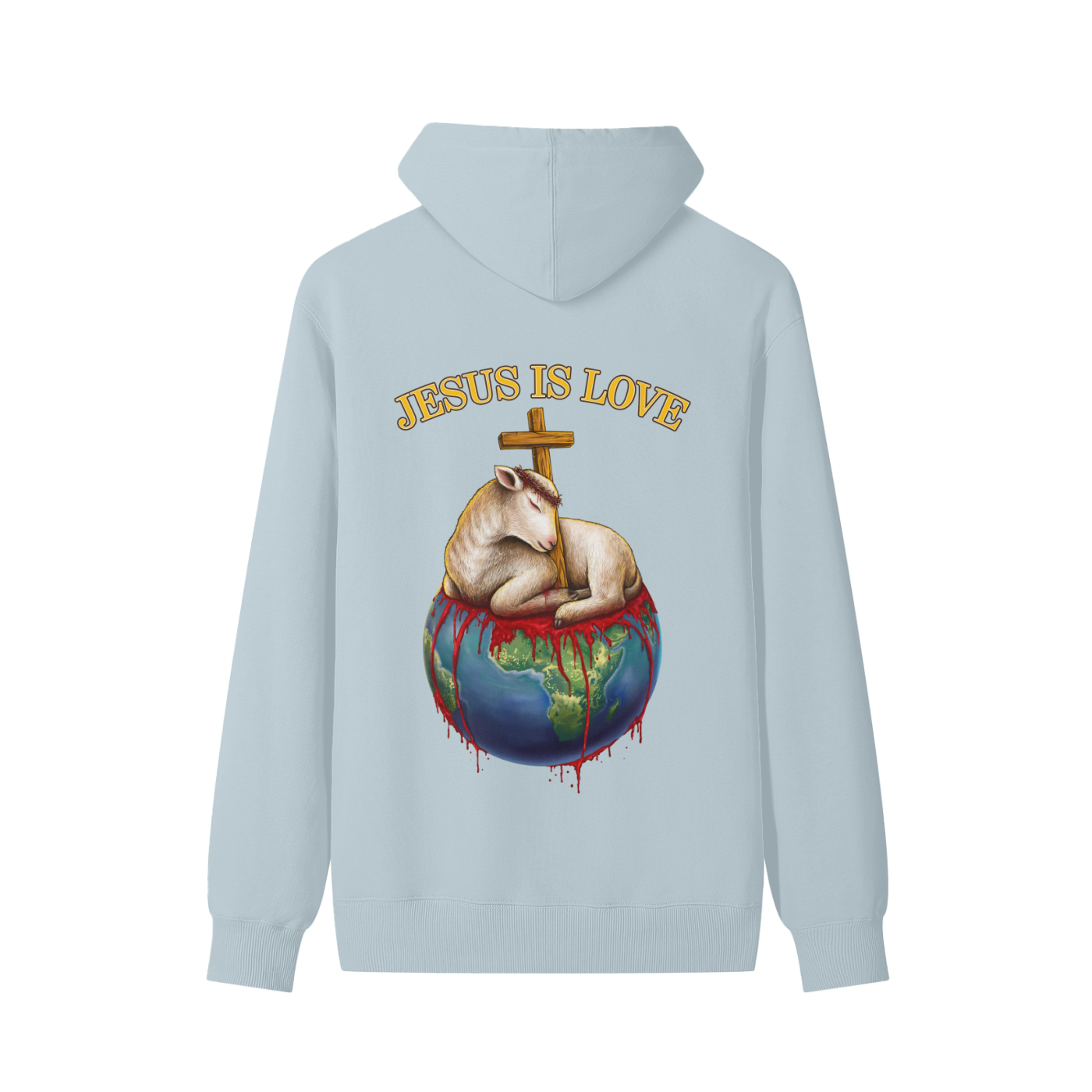 Jesus Is Love Classic Pale Aqua Hoodie