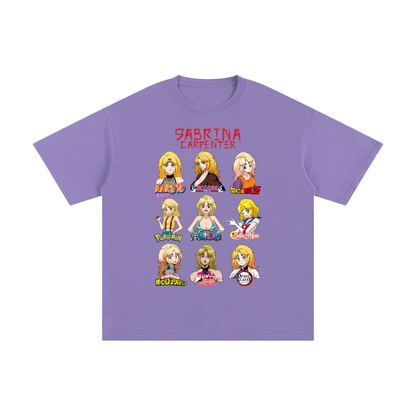 Sabrina Carpenter Anime Art Styles Paris Purple Classic Tee, Naruto, Bleach, Dragonball Z, Pokémon, One Piece, Sailor Moon, My Hero Academia, Jojo's Bizarre Adventure, Demon Slayer