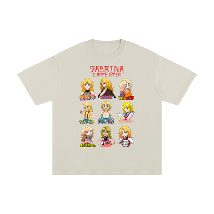 Sabrina Carpenter Anime Art Styles Khaki Classic Tee, Naruto, Bleach, Dragonball Z, Pokémon, One Piece, Sailor Moon, My Hero Academia, Jojo's Bizarre Adventure, Demon Slayer