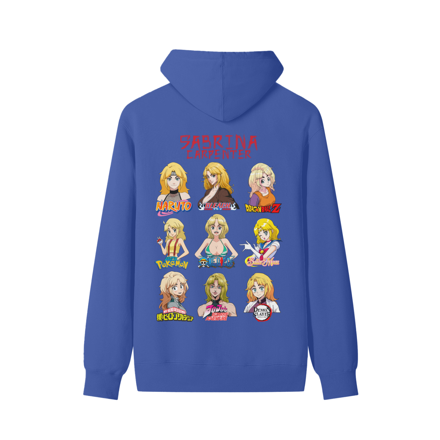 Sabrina Carpenter Anime Art Styles Klein Blue Classic Hoodie, Naruto, Bleach, Dragonball Z, Pokémon, One Piece, Sailor Moon, My Hero Academia, Jojo's Bizarre Adventure, Demon Slayer