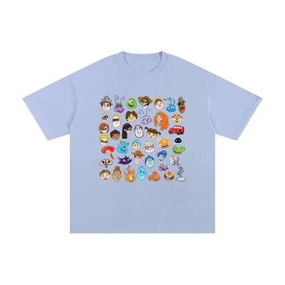Watercolour Disney Pixar Protagonist Icons Light Steel Blue Classic Tee, Toy Story, A Bug’s Life, Monsters, Inc., Finding Nemo, The Incredibles, Cars, Ratatouille, WALL-E, Up, Brave, Inside Out, The Good Dinosaur, Coco, Onward, Soul, Luca, Turning Red, Elemental, Elio, Hoppers, Gatto