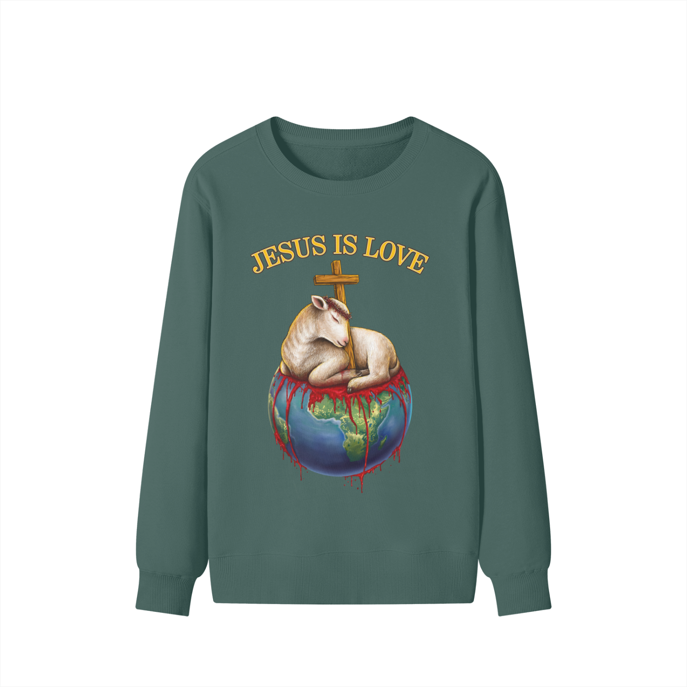 Jesus Is Love Classic Forest Green Sweatshirt
