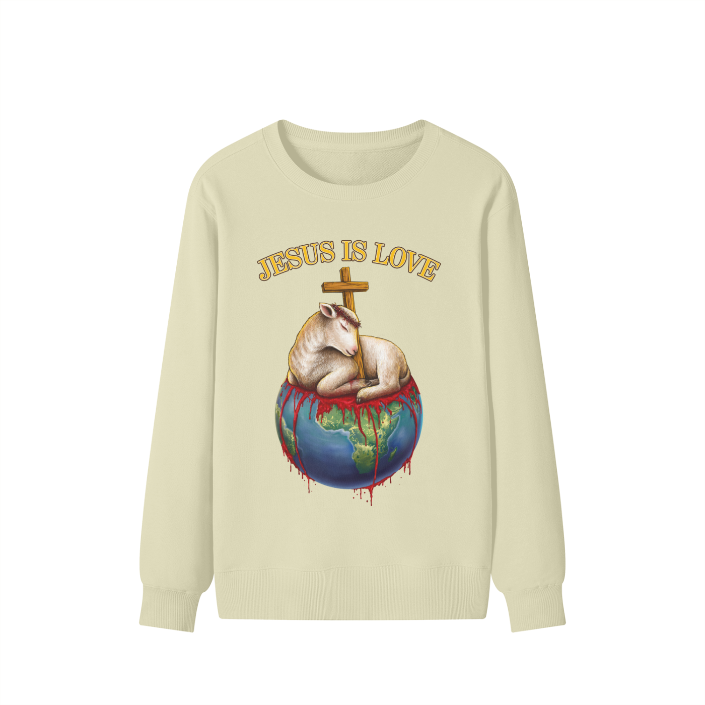 Jesus Is Love Classic Khaki Sweatshirt