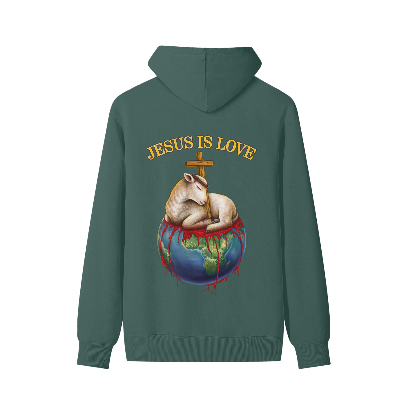 Jesus Is Love Classic Forest Green Hoodie