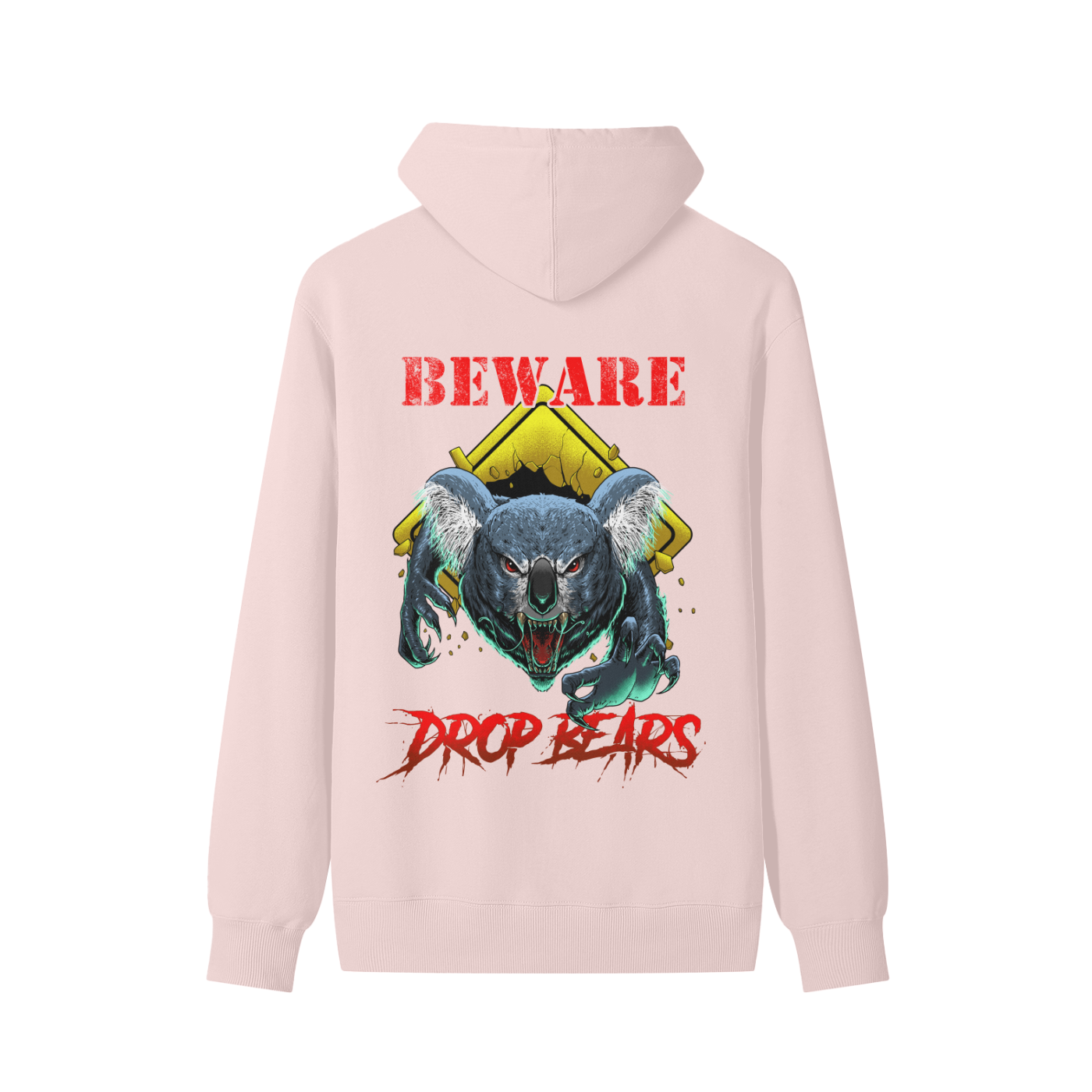 Beware Drop Bear Classic Light Pink Hoodie