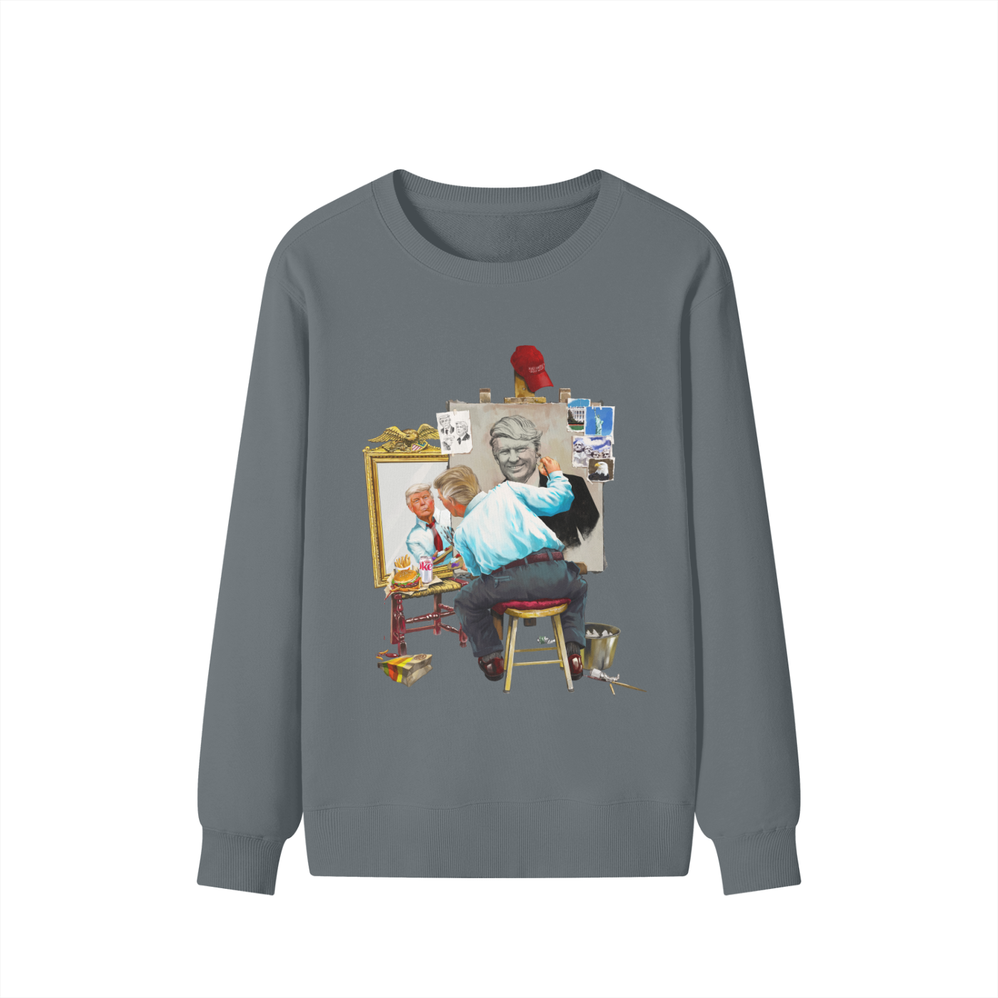 Donald Trump Triple Self Portrait Classic Dark Grey Sweatshirt