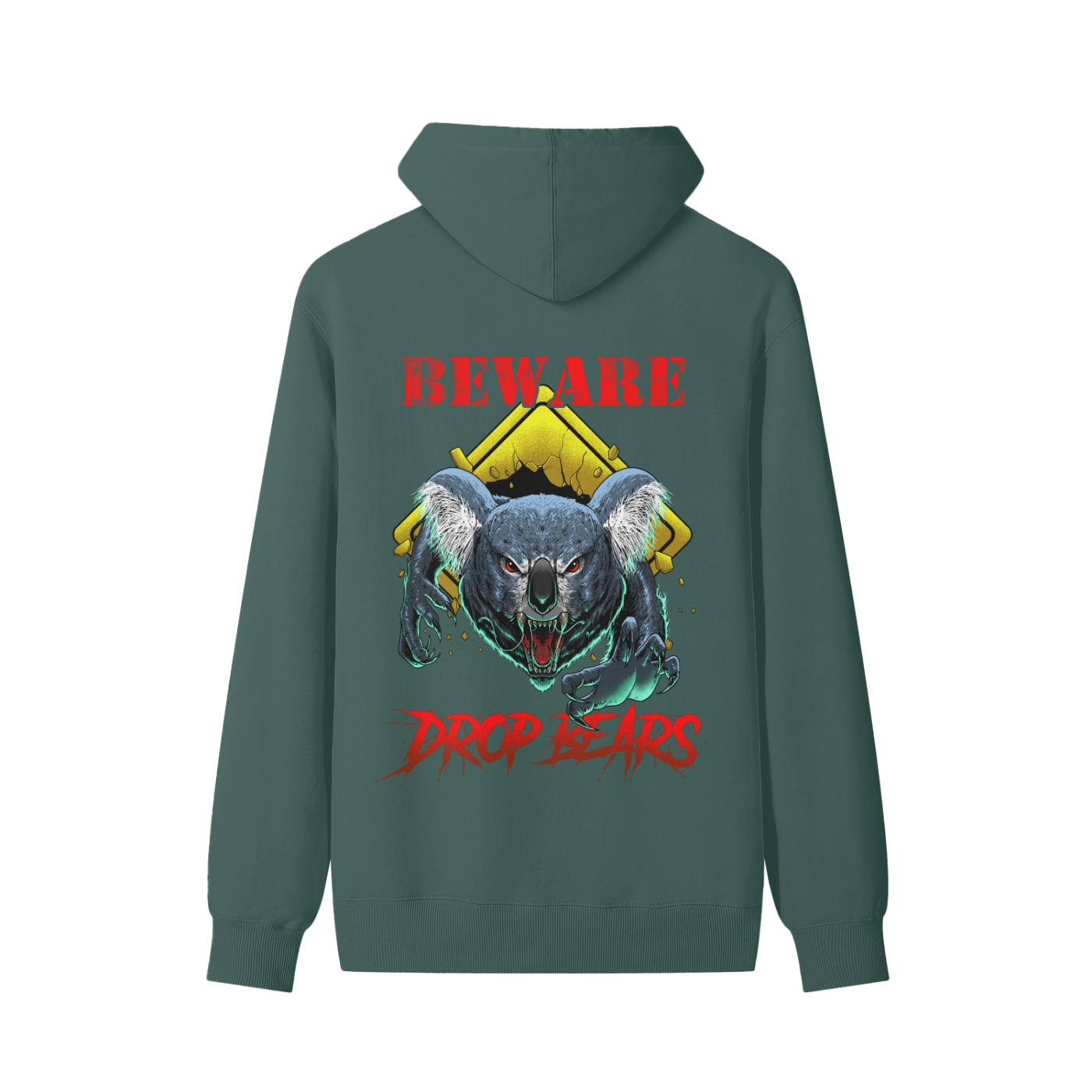 Beware Drop Bear Classic Forest Green Hoodie
