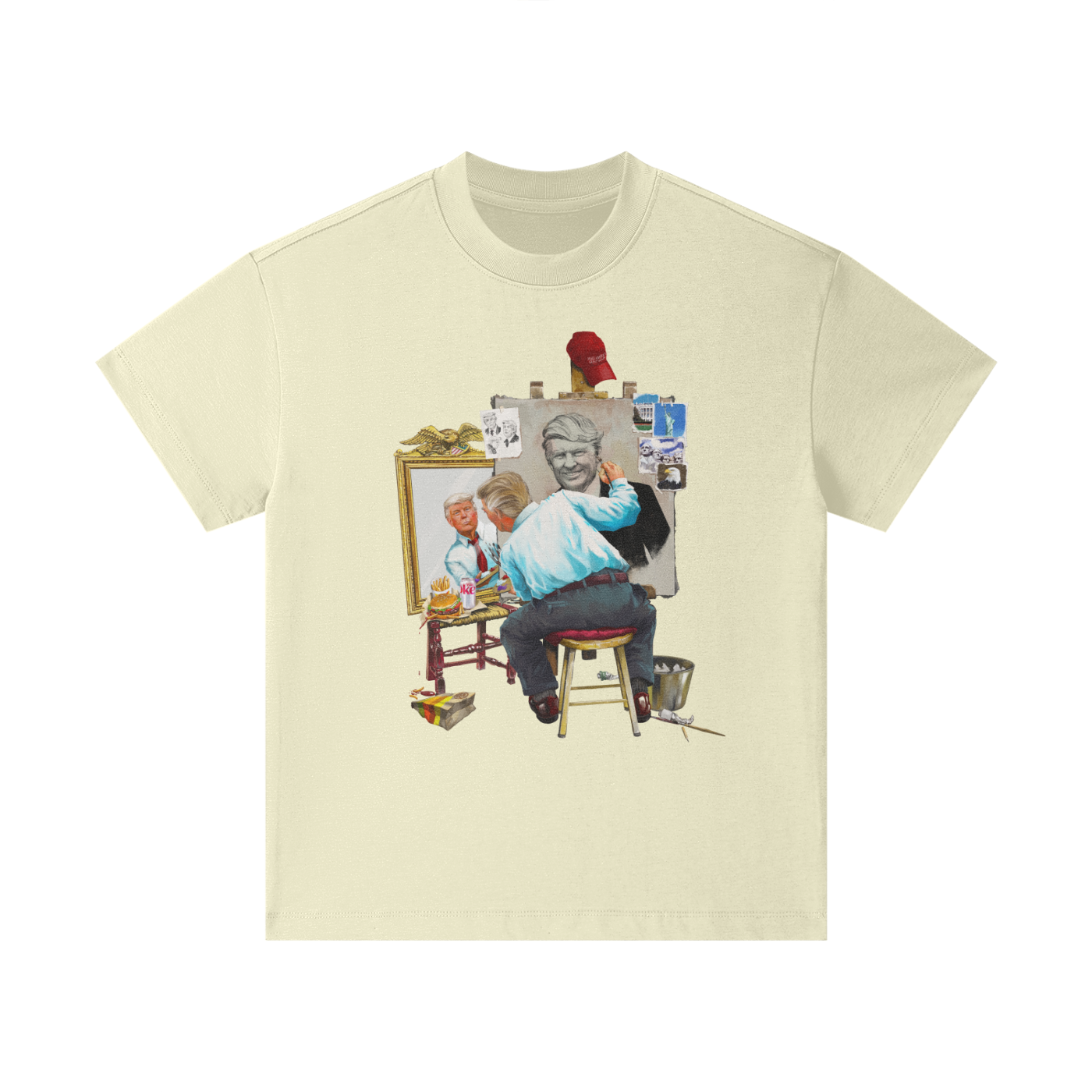 Donald Trump Triple Self Portrait Classic Light Khaki Kids' Tee