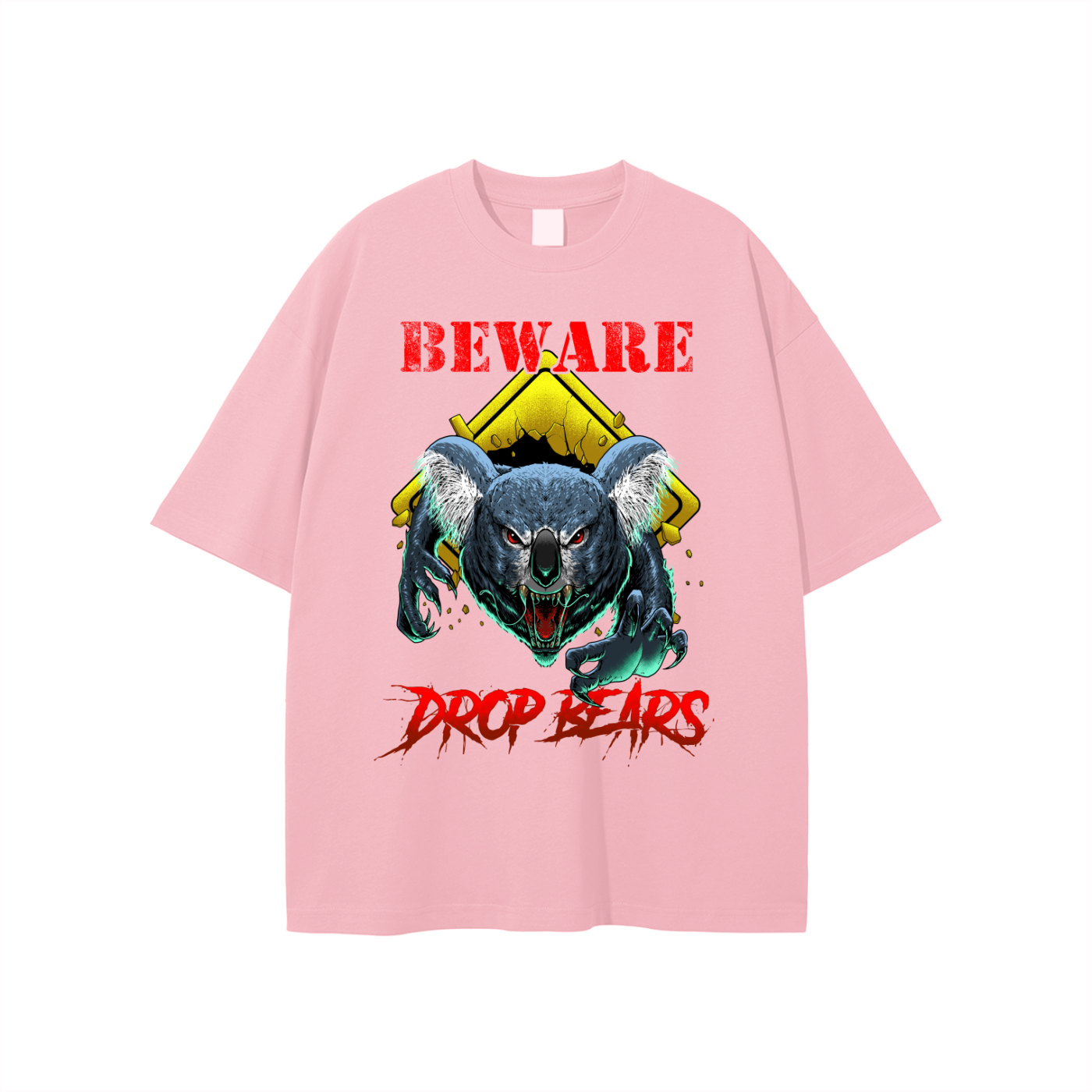 Beware Drop Bear Classic Pink Tee