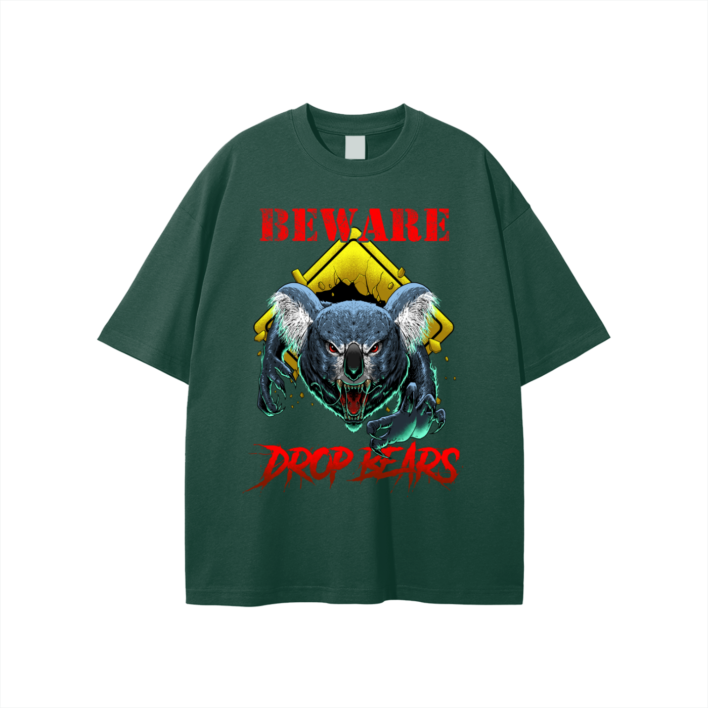 Beware Drop Bear Classic Forest Green Tee
