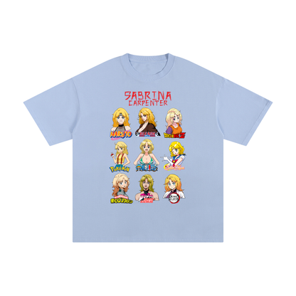 Sabrina Carpenter Anime Art Styles Light Steel Blue Classic Tee, Naruto, Bleach, Dragonball Z, Pokémon, One Piece, Sailor Moon, My Hero Academia, Jojo's Bizarre Adventure, Demon Slayer