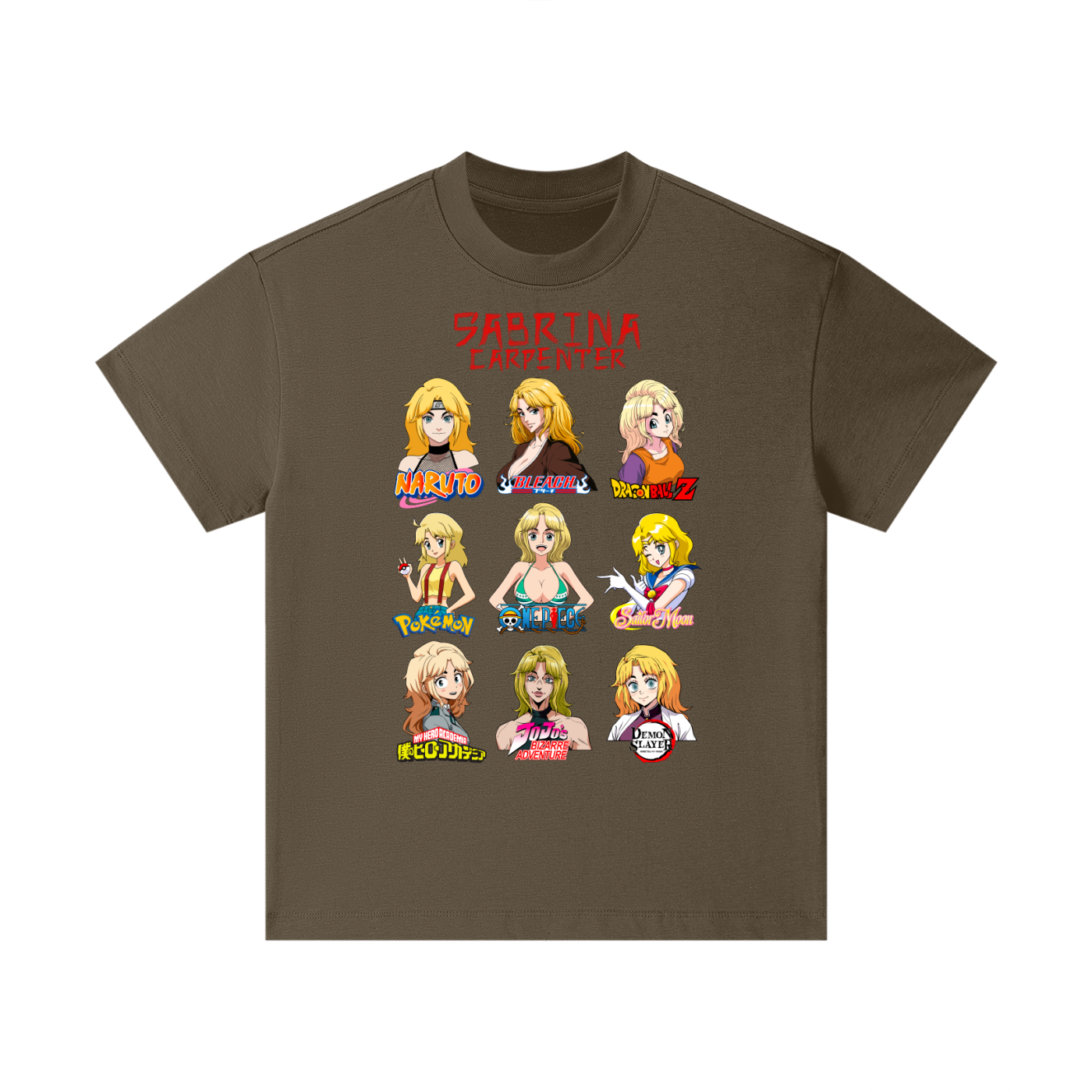 Sabrina Carpenter Anime Art Styles Coffee Classic Kids' Tee, Naruto, Bleach, Dragonball Z, Pokémon, One Piece, Sailor Moon, My Hero Academia, Jojo's Bizarre Adventure, Demon Slayer