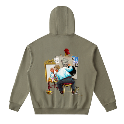 Donald Trump Triple Self Portrait Army Green Classic Zip-Up Hoodie