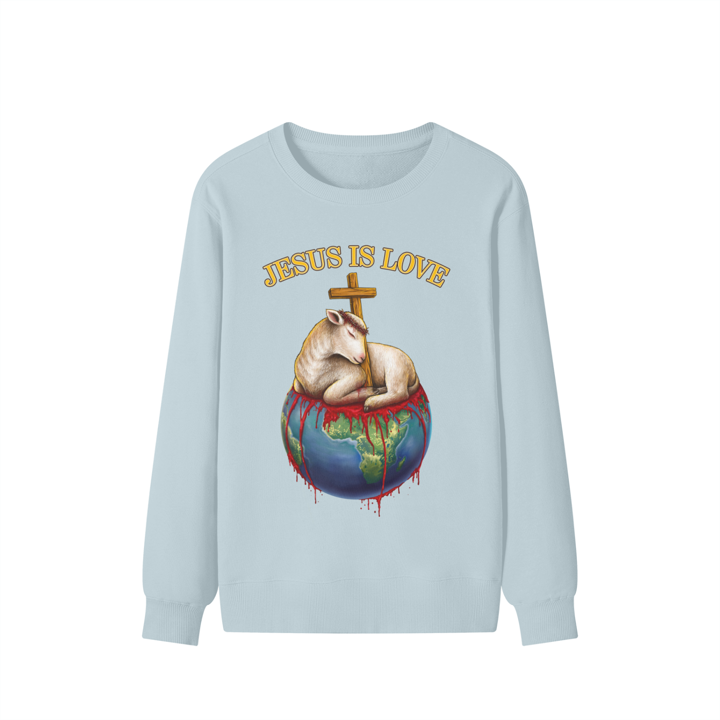 Jesus Is Love Classic Pale Aqua Sweatshirt