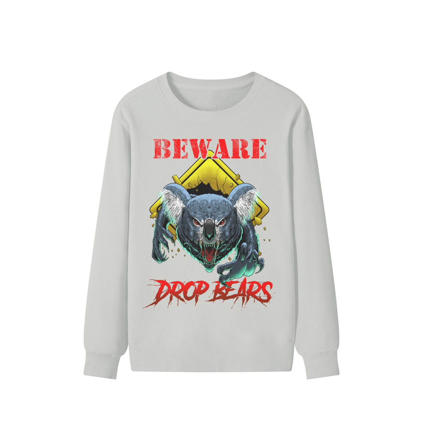 Beware Drop Bear Classic Sage Grey Sweatshirt