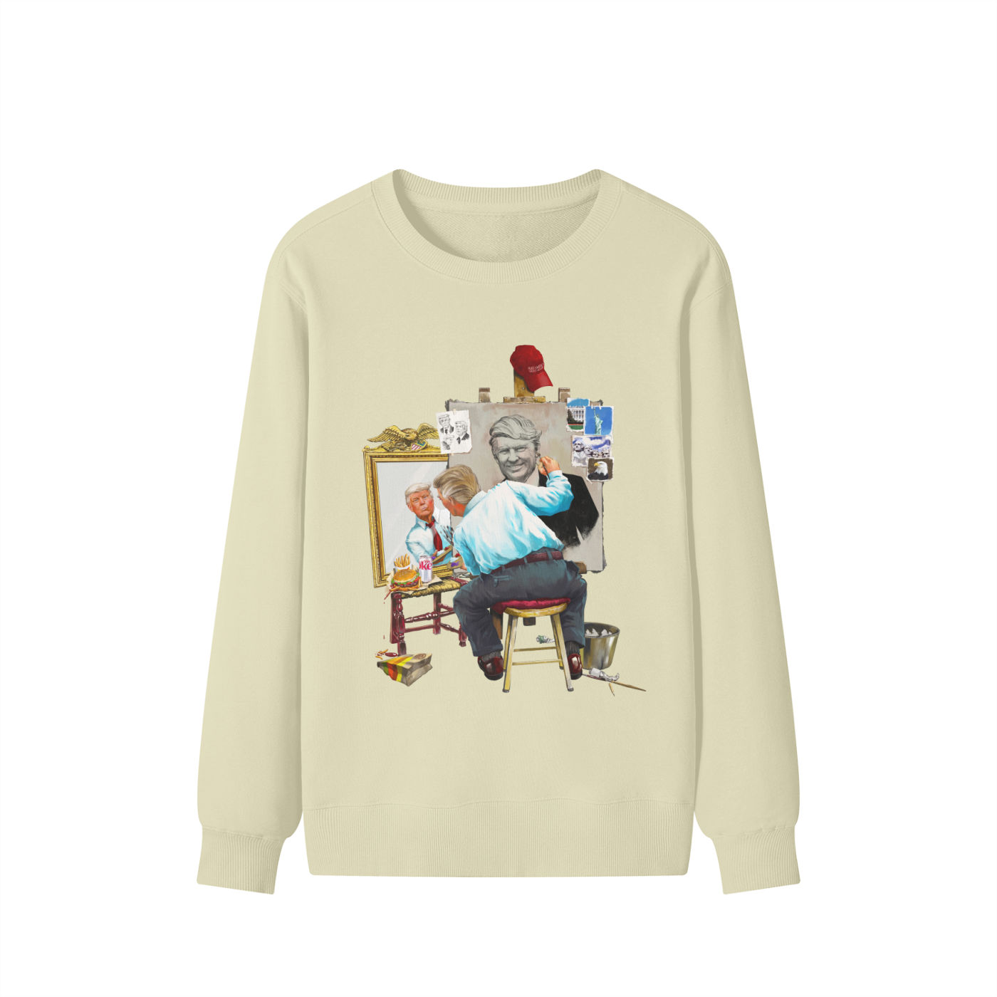 Donald Trump Triple Self Portrait Classic Khaki Sweatshirt