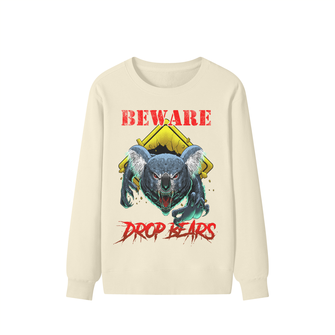 Beware Drop Bear Classic Light Khaki Sweatshirt
