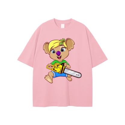 Disney Style Koala Chainsaw Classic Pink Tee