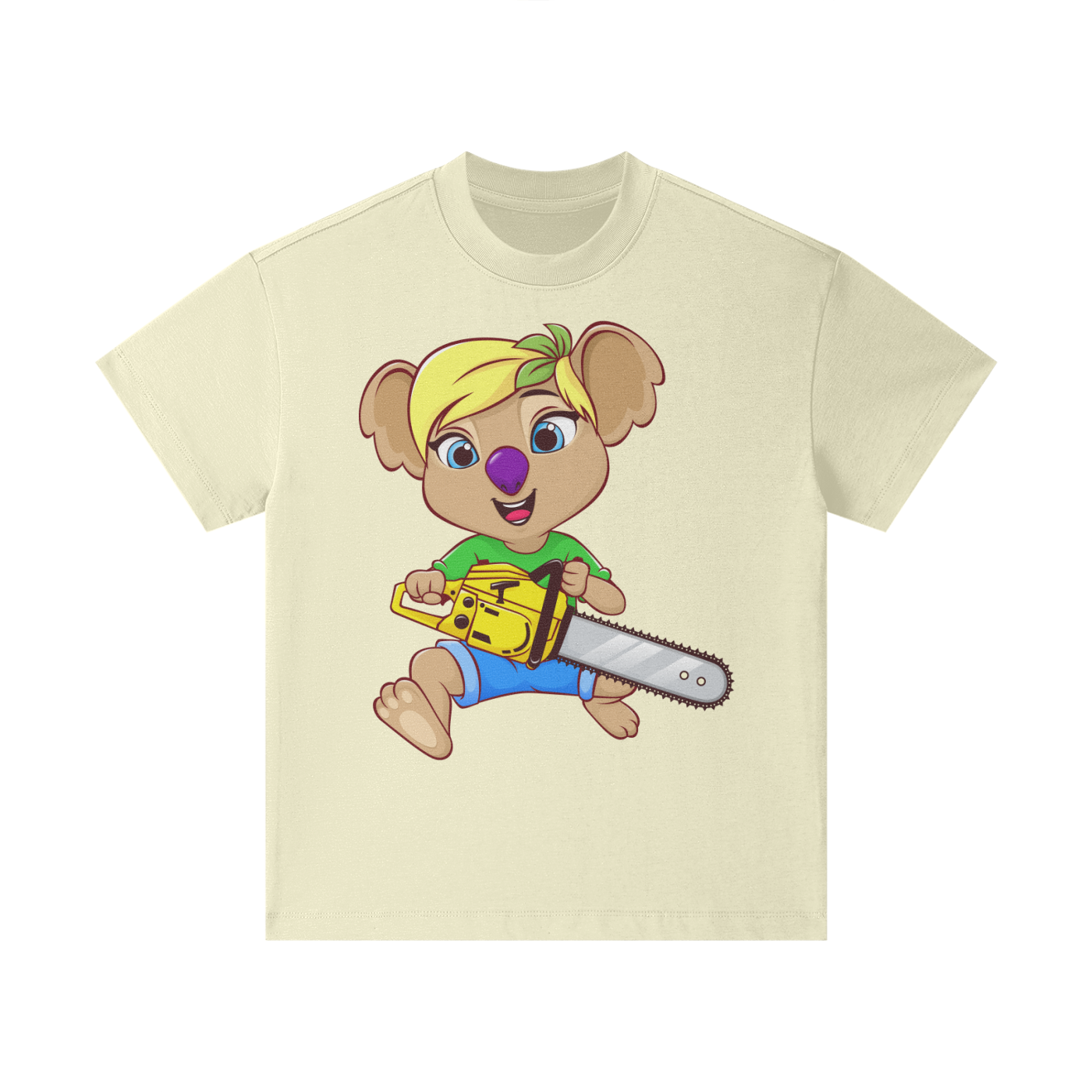 Disney Style Koala Chainsaw Classic Light Khaki Kids' Tee