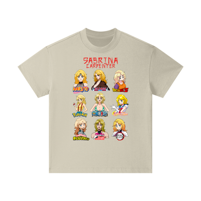 Sabrina Carpenter Anime Art Styles Sand Classic Kids' Tee, Naruto, Bleach, Dragonball Z, Pokémon, One Piece, Sailor Moon, My Hero Academia, Jojo's Bizarre Adventure, Demon Slayer