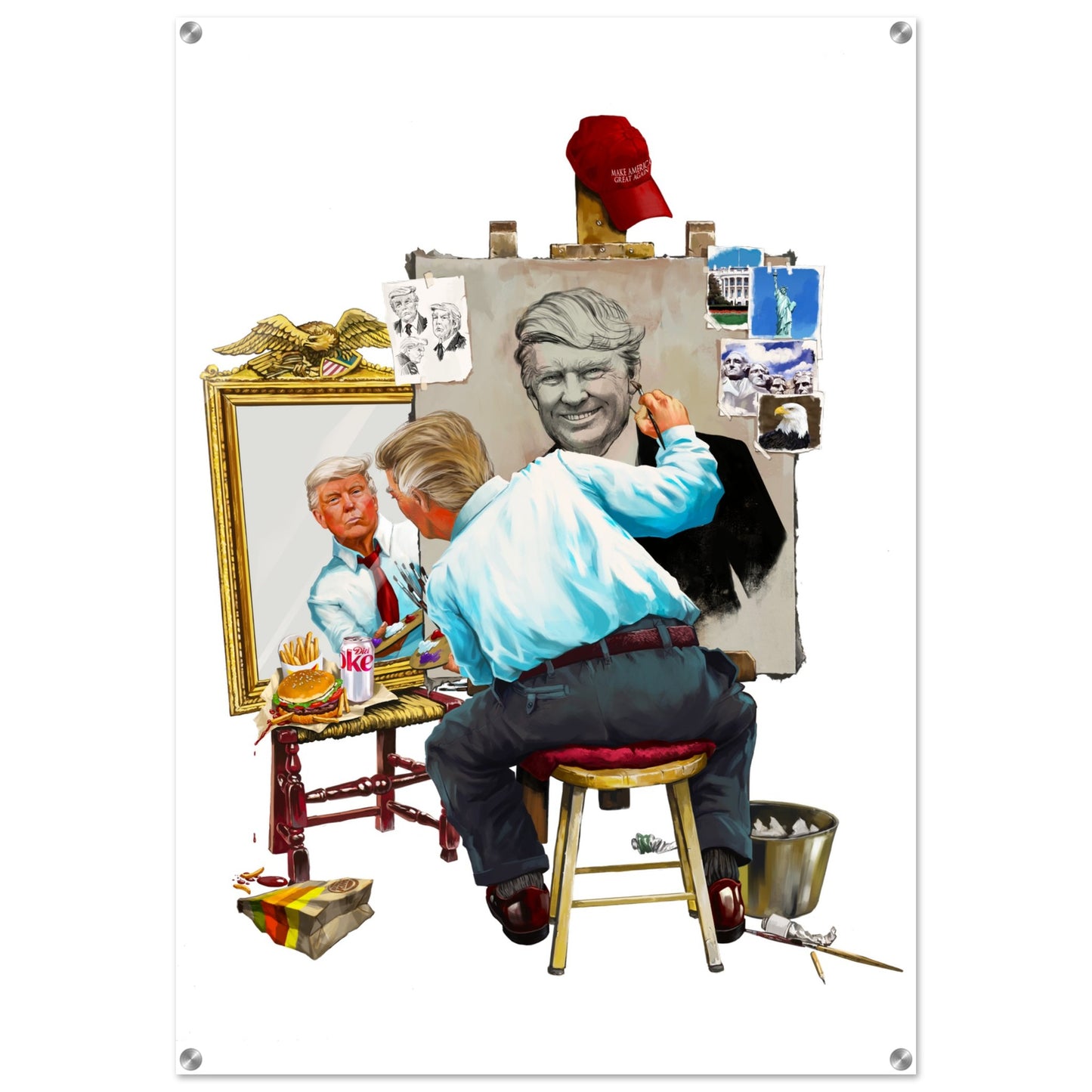 Donald Trump Triple Self Portrait Premium Luxury Acrylic Glass Print