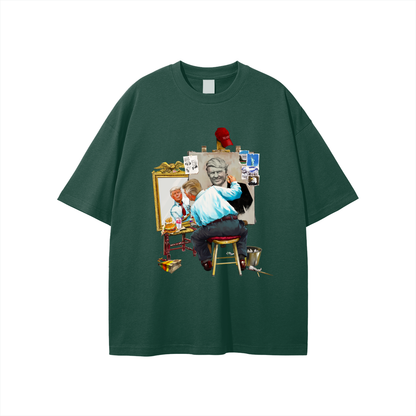Donald Trump Triple Self Portrait Classic Forest Green Tee