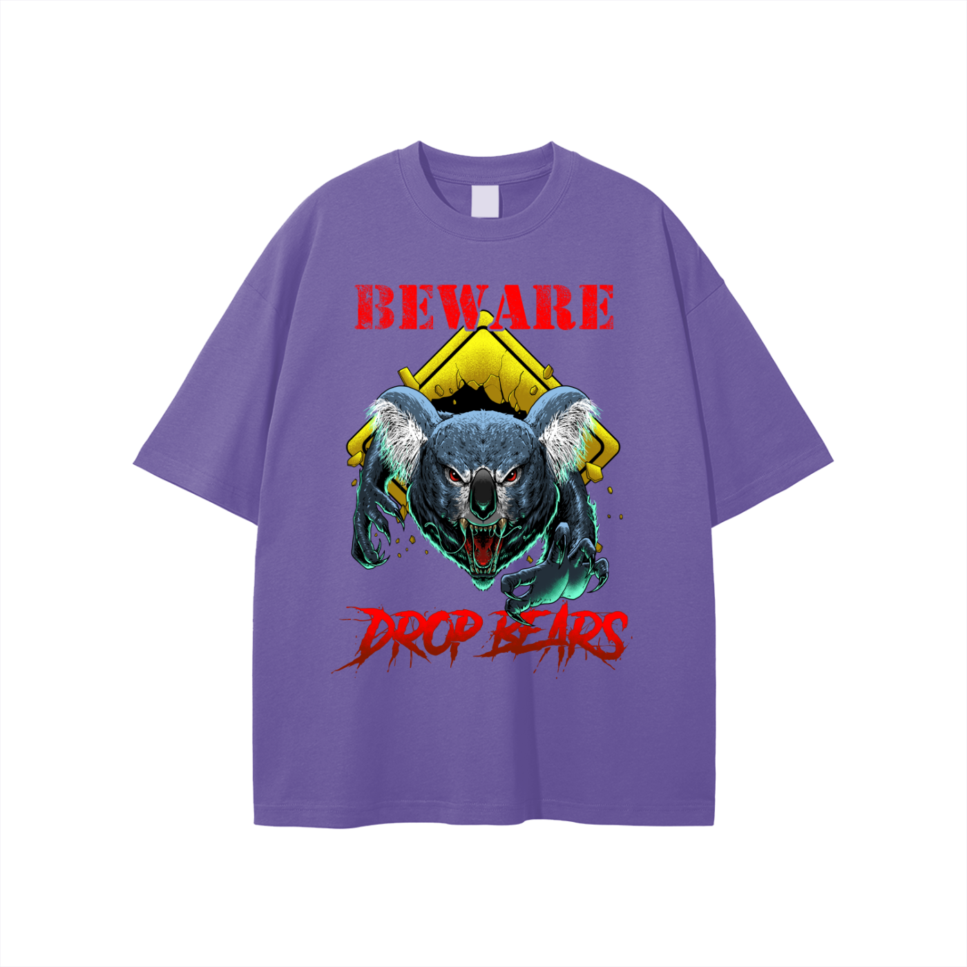 Beware Drop Bear Classic Paris Purple Tee