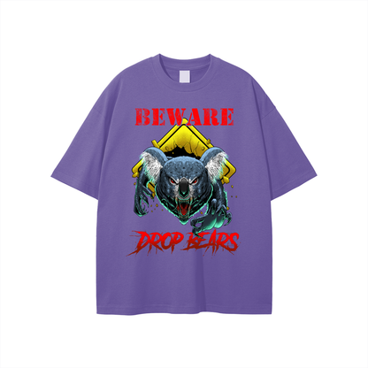 Beware Drop Bear Classic Paris Purple Tee