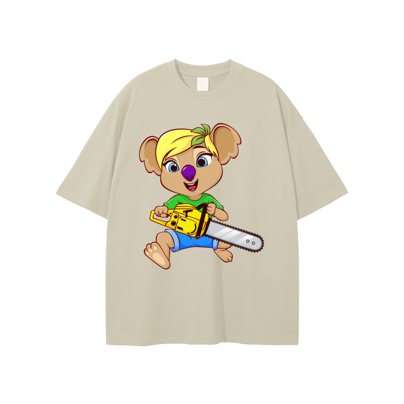 Disney Style Koala Chainsaw Classic Khaki Tee