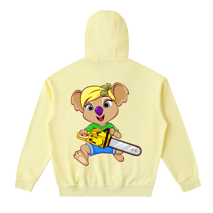 Disney Style Koala Chainsaw Yellow Classic Zip-Up Hoodie