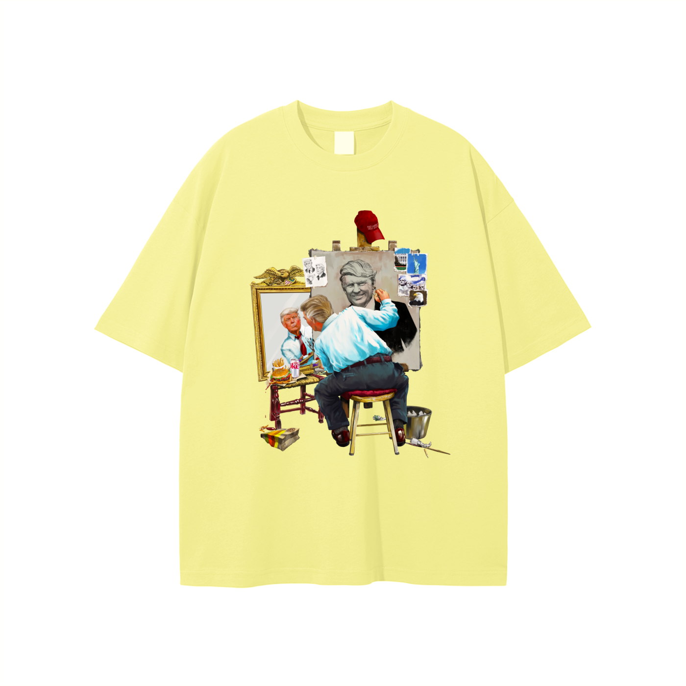 Donald Trump Triple Self Portrait Classic Light Yellow Tee
