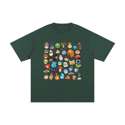 Watercolour Disney Pixar Protagonist Icons Forest Green Classic Tee, Toy Story, A Bug’s Life, Monsters, Inc., Finding Nemo, The Incredibles, Cars, Ratatouille, WALL-E, Up, Brave, Inside Out, The Good Dinosaur, Coco, Onward, Soul, Luca, Turning Red, Elemental, Elio, Hoppers, Gatto