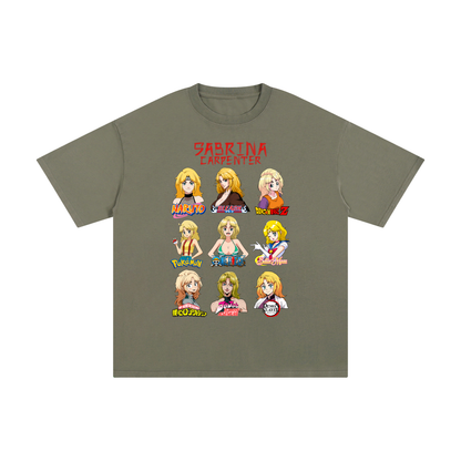 Sabrina Carpenter Anime Art Styles Ashen Olive Classic Tee, Naruto, Bleach, Dragonball Z, Pokémon, One Piece, Sailor Moon, My Hero Academia, Jojo's Bizarre Adventure, Demon Slayer