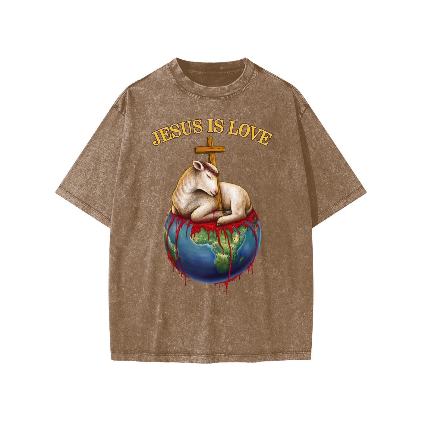 Jesus Is Love Snow Washed Coffee Kids' Tee