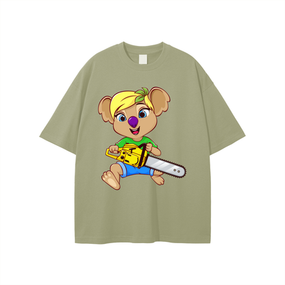 Disney Style Koala Chainsaw Classic Dusty Olive Tee