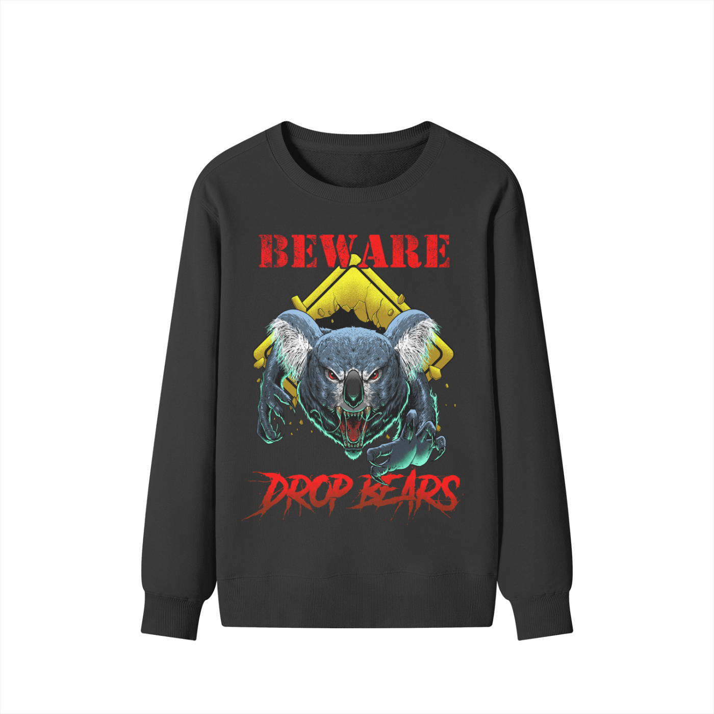 Beware Drop Bear Classic Black Sweatshirt
