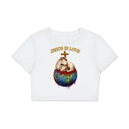 Jesus Is Love White Classic Women’s Crop Top Tee