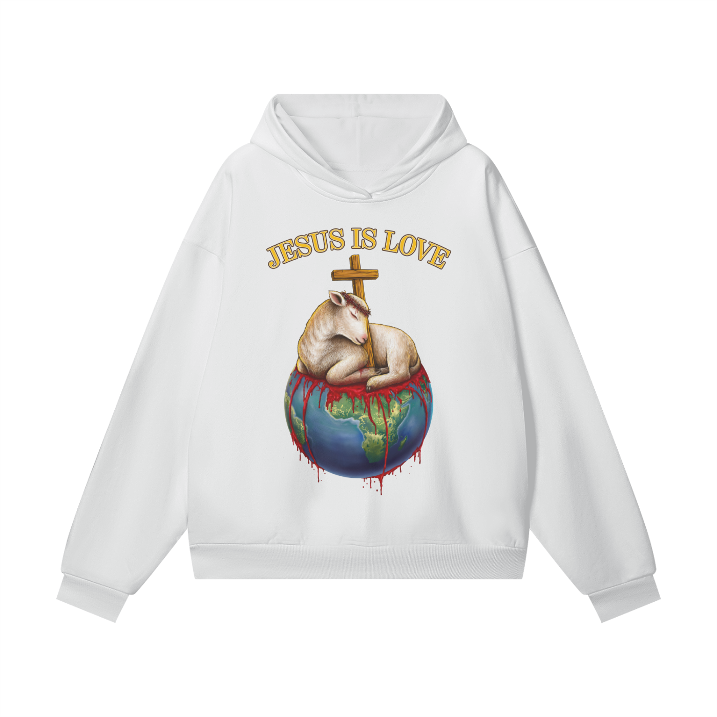 Jesus Is Love Hidden Pocket Fleece White Hoodie