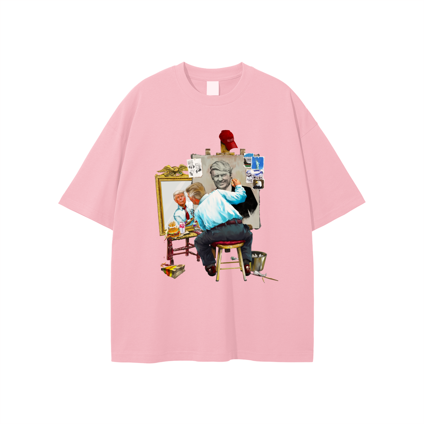 Donald Trump Triple Self Portrait Classic Pink Tee