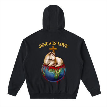 Jesus Is Love Black Classic Zip-Up Hoodie
